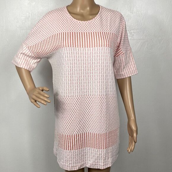❤️Last Chance Zara W/B Collection Textured Geometric Tunic Mini Dress Size S - Picture 1 of 7
